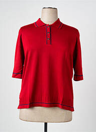 Pull coupe droite manches courtes rouge EDWIGE femme