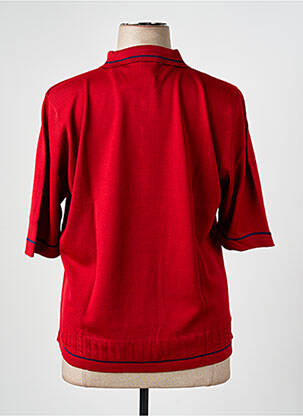 Pull coupe droite manches courtes rouge EDWIGE femme
