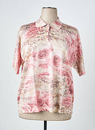 Pull coupe cintrée manches courtes rose GRIFFON femme