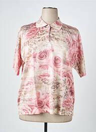 Pull coupe cintrée manches courtes rose GRIFFON femme