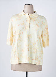 Pull coupe cintrée manches courtes jaune EDWIGE femme