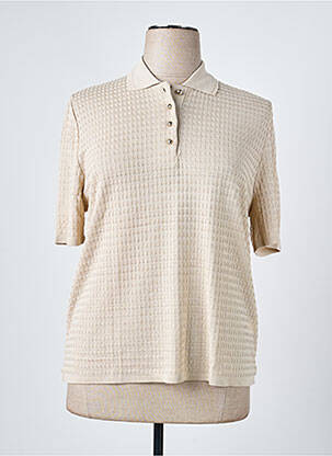 Pull coupe cintrée manches courtes beige RODAM femme