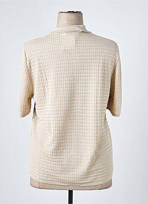 Pull coupe cintrée manches courtes beige RODAM femme