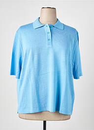 Pull coupe cintrée manches courtes bleu PAUPORTÉ femme