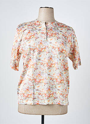 Pull coupe cintrée manches courtes orange GRIFFON femme