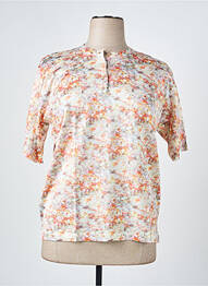 Pull coupe cintrée manches courtes orange GRIFFON femme