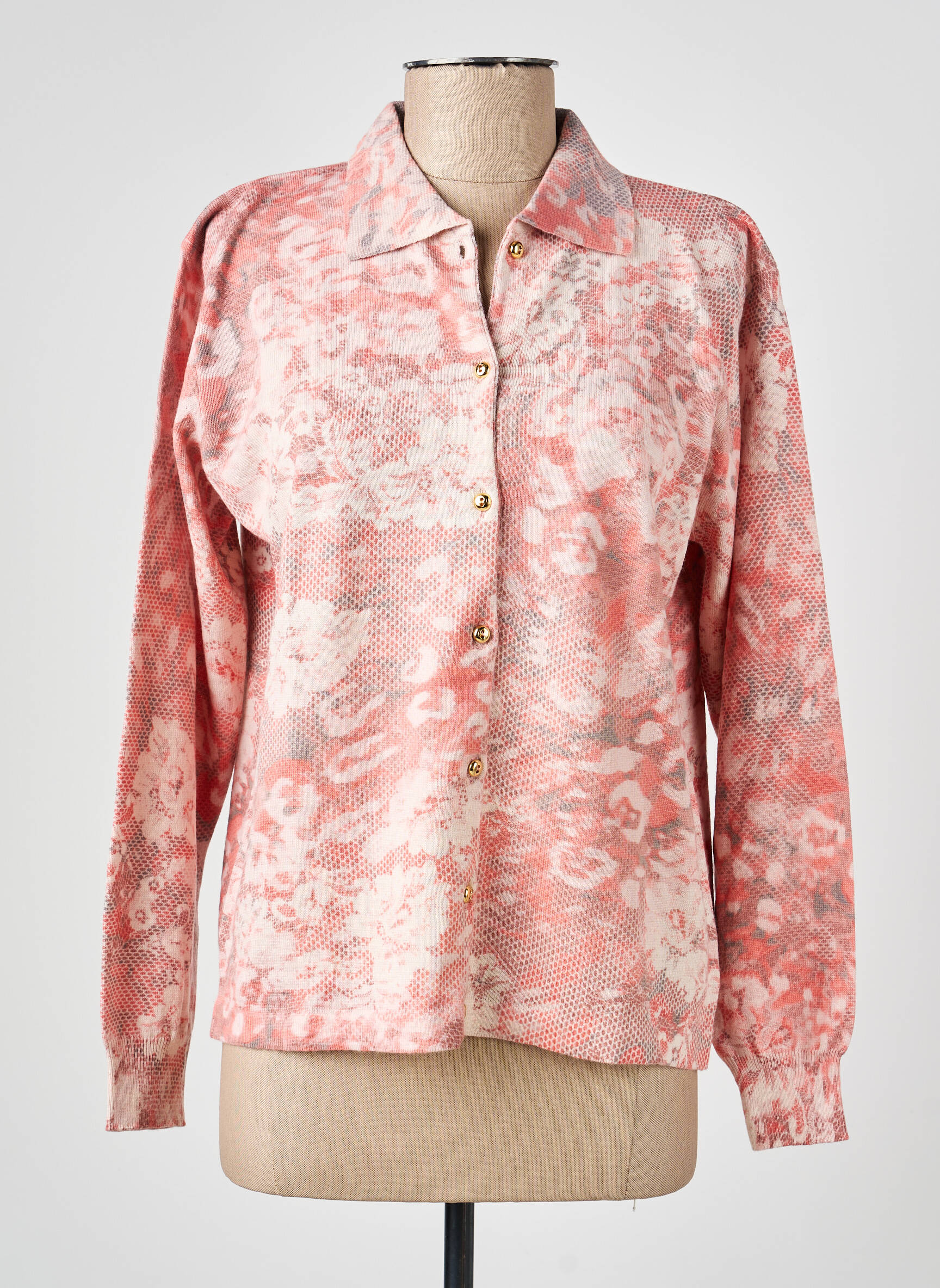 Gilet manches longues stretch rose GRIFFON femme