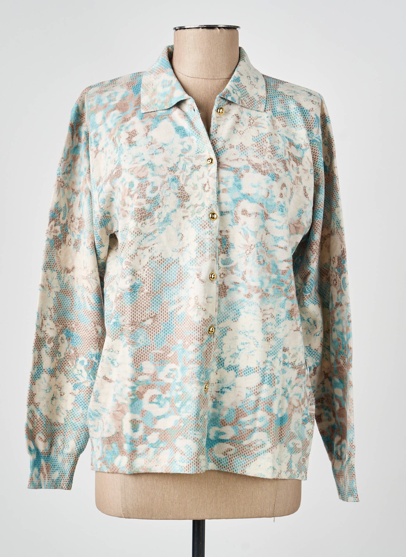 Gilet manches longues stretch bleu GRIFFON femme