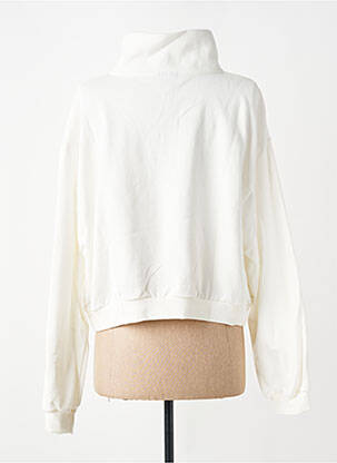 Sweat-shirt broderie manches longues blanc LE COQ SPORTIF femme