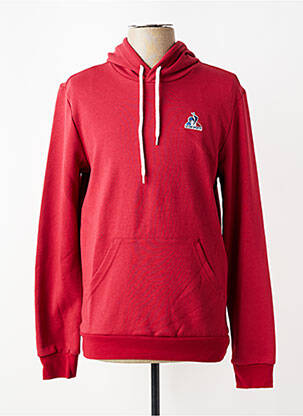 Sweat-shirt à capuche broderie manches longues rouge LE COQ SPORTIF homme