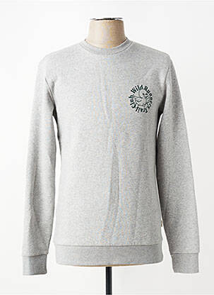 Sweat-shirt sérigraphie floquée manches longues gris ONLY & SONS homme