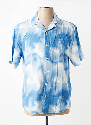 Chemise manches courtes coupe droite bleu SOLID homme