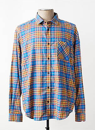 Chemise manches longues coupe droite bleu SERGE BLANCO homme
