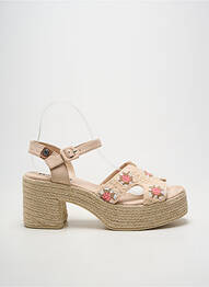 Espadrilles fermeture boucle(s) talon de 7 à 9cm beige REFRESH femme