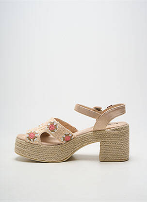 Espadrilles fermeture boucle(s) talon de 7 à 9cm beige REFRESH femme