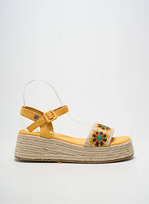 Espadrilles fermeture boucle(s) talon de 4 à 6cm jaune REFRESH femme