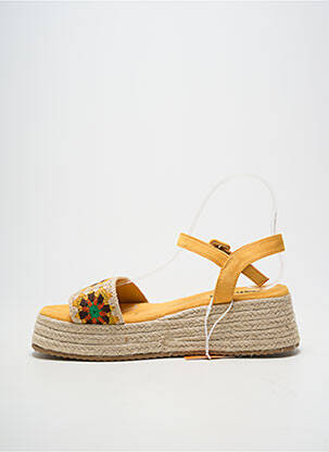 Espadrilles fermeture boucle(s) talon de 4 à 6cm jaune REFRESH femme