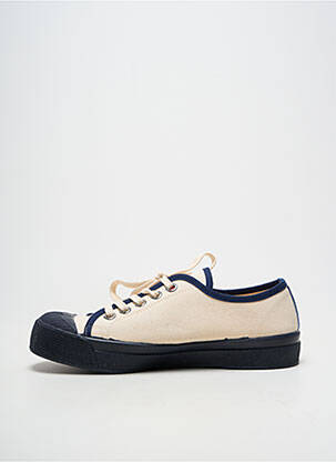 Baskets semelle amovible talon plat jusqu'à 3cm beige BENSIMON femme