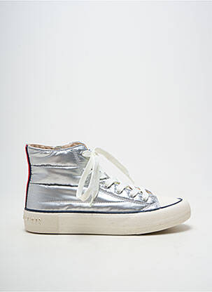 Baskets matière lisse talon plat jusqu'à 3cm argent TOMMY HILFIGER femme
