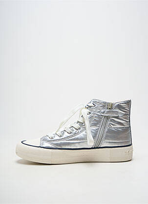 Baskets matière lisse talon plat jusqu'à 3cm argent TOMMY HILFIGER femme