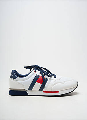 Baskets matière lisse bout rond blanc TOMMY HILFIGER homme
