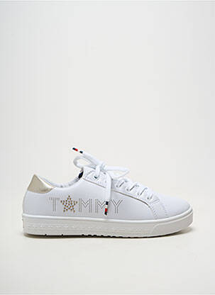 Baskets matière lisse talon plat jusqu'à 3cm blanc TOMMY HILFIGER femme