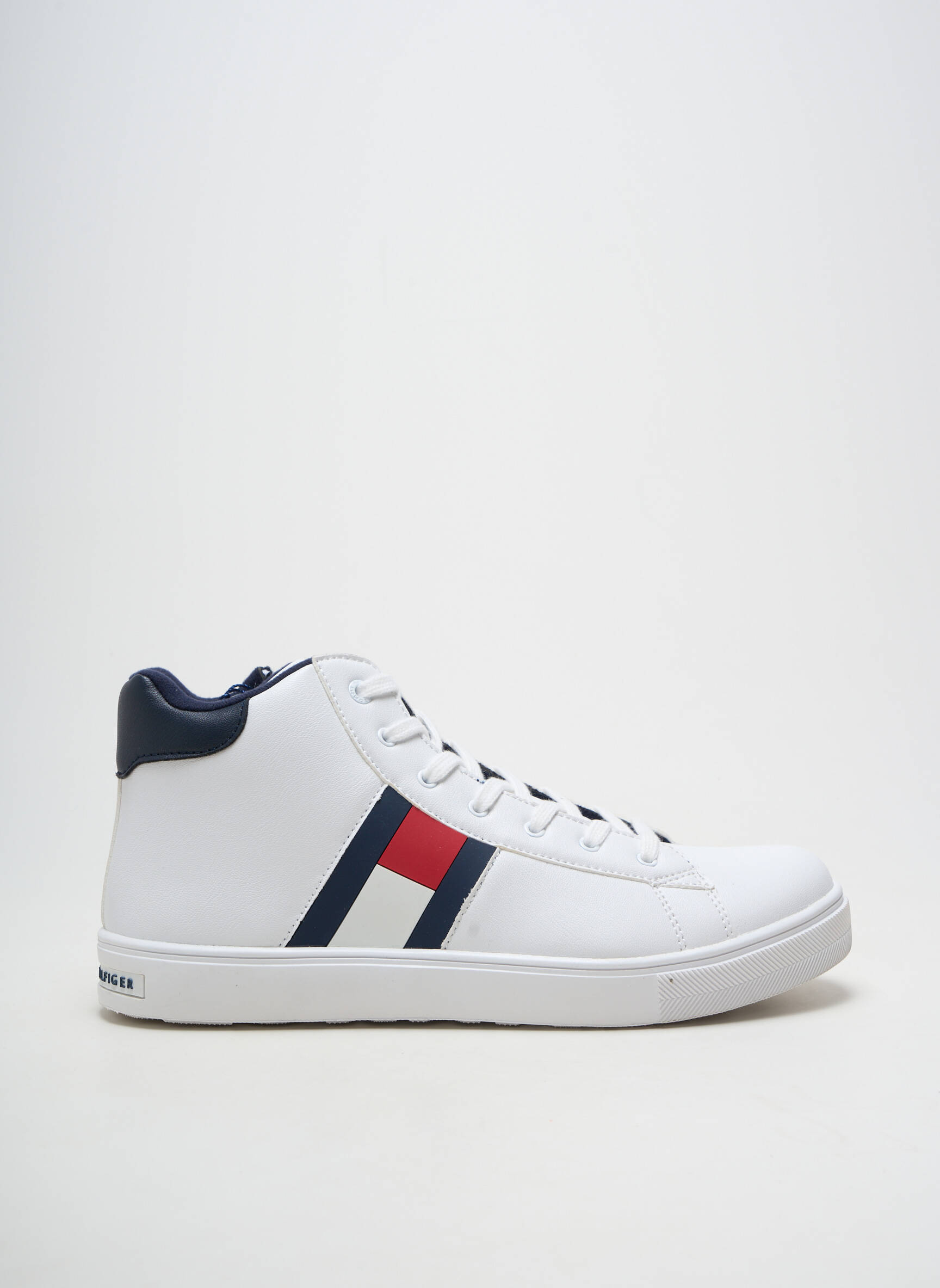 Baskets fermeture zip et lacets bout rond blanc TOMMY HILFIGER homme