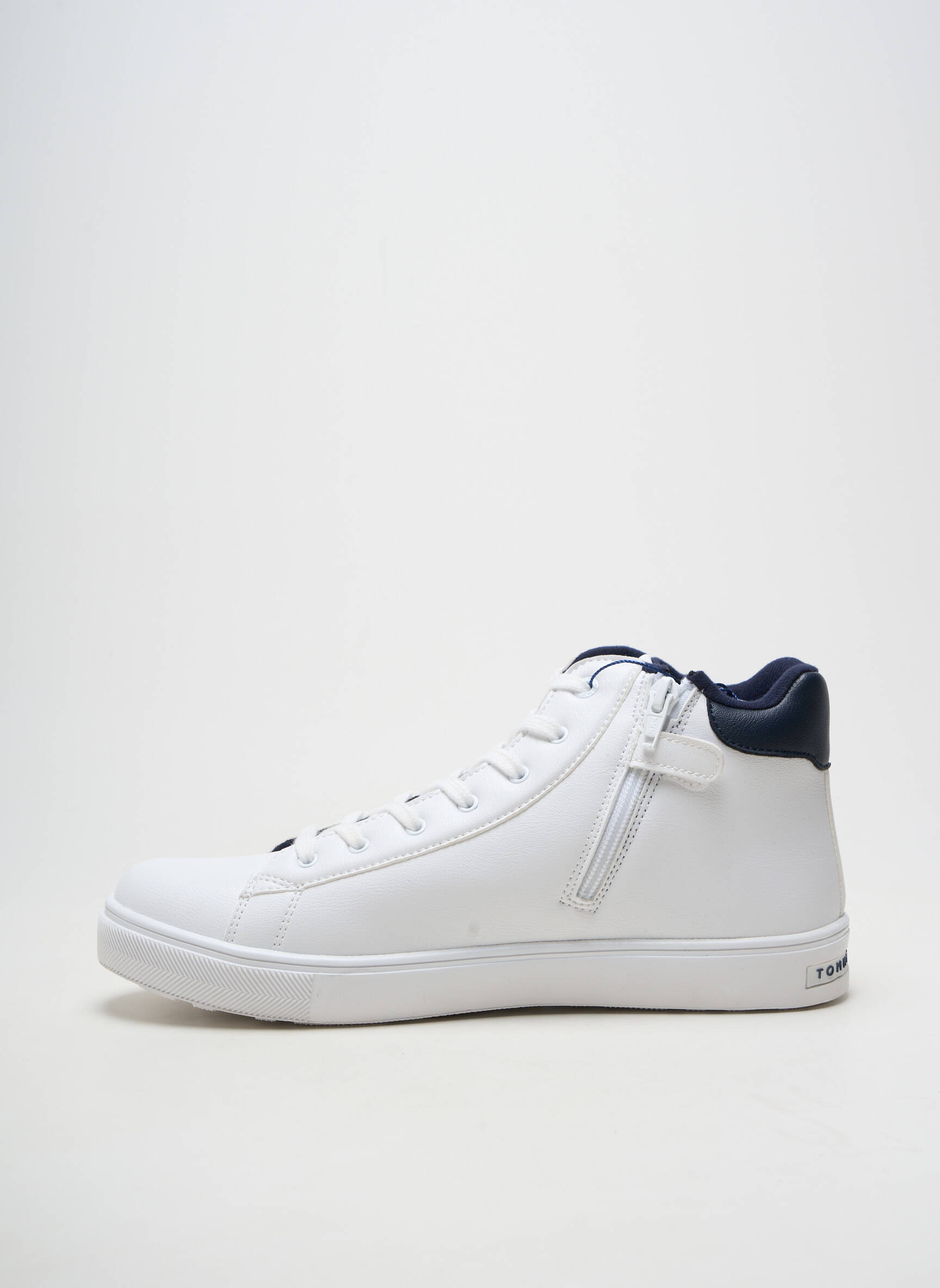 Baskets fermeture zip et lacets bout rond blanc TOMMY HILFIGER homme