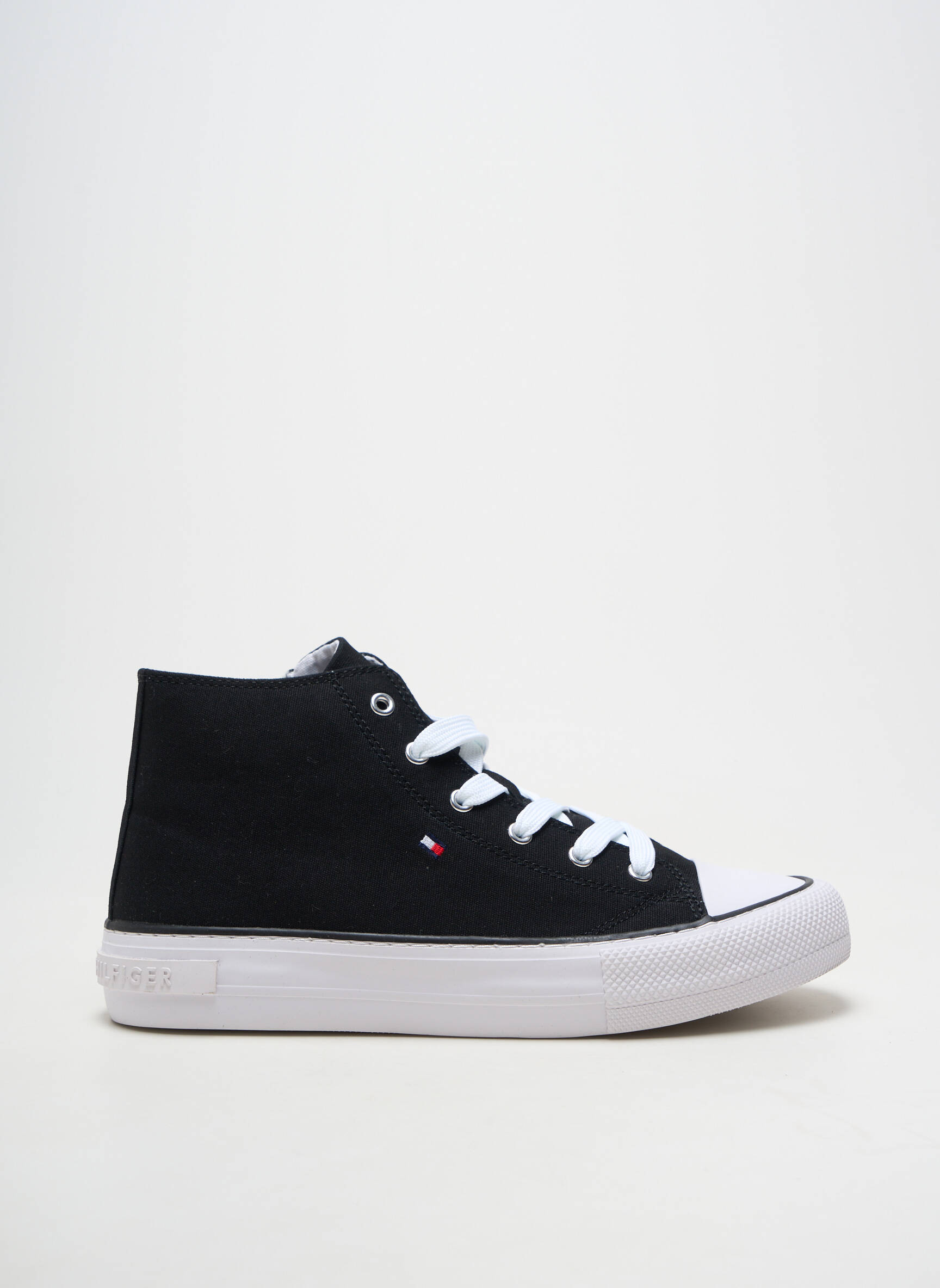Baskets fermeture zip et lacets talon plat jusqu'à 3cm noir TOMMY HILFIGER femme