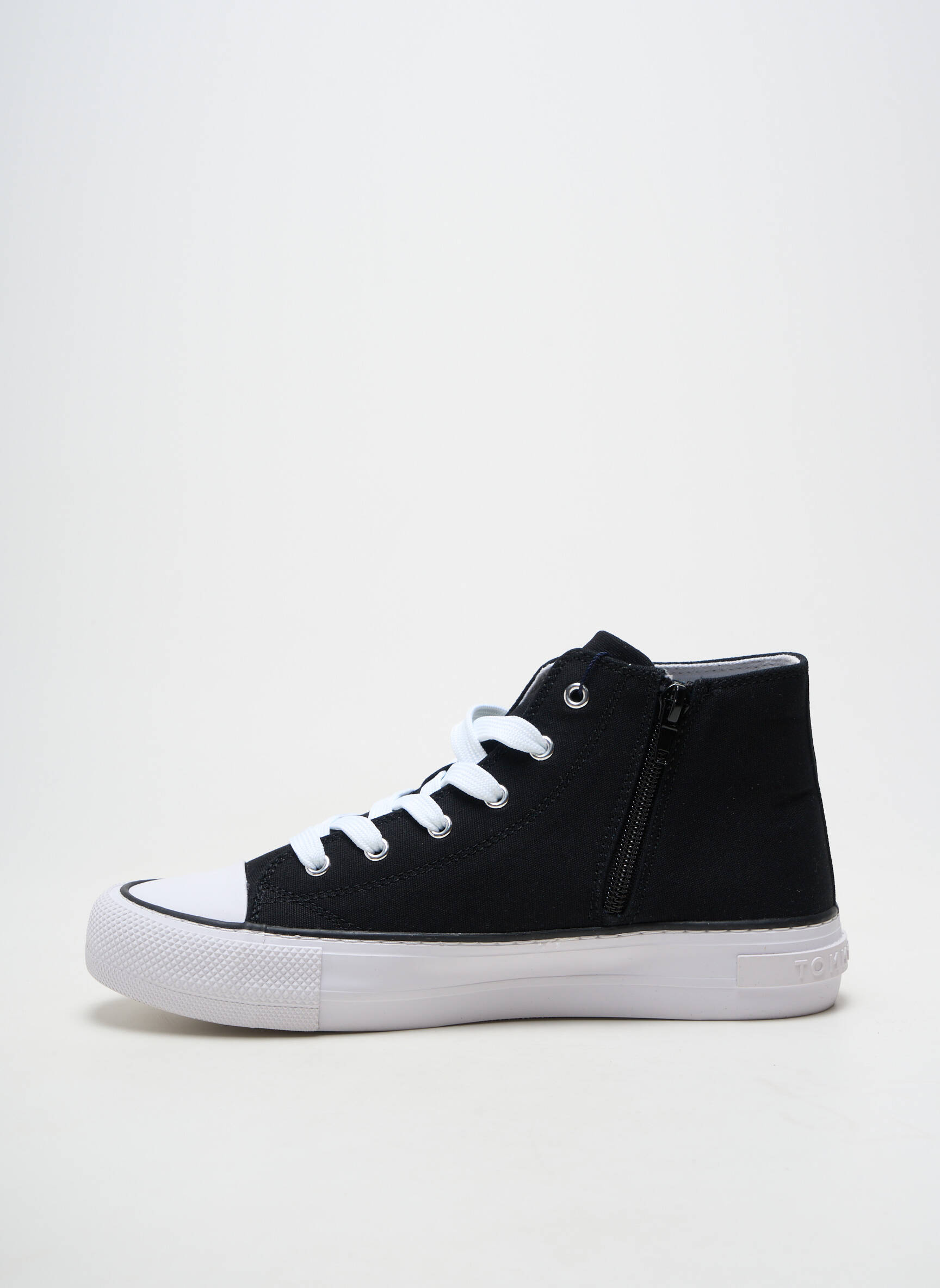 Baskets fermeture zip et lacets talon plat jusqu'à 3cm noir TOMMY HILFIGER femme
