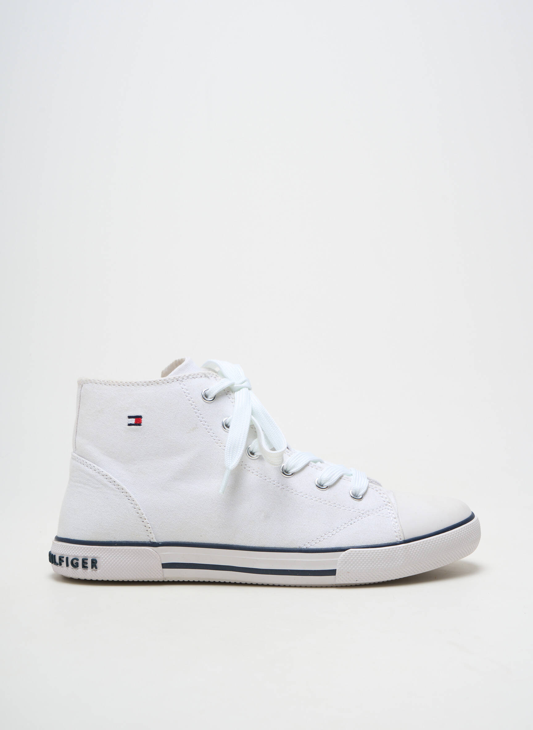 Baskets fermeture zip et lacets talon plat jusqu'à 3cm blanc TOMMY HILFIGER femme