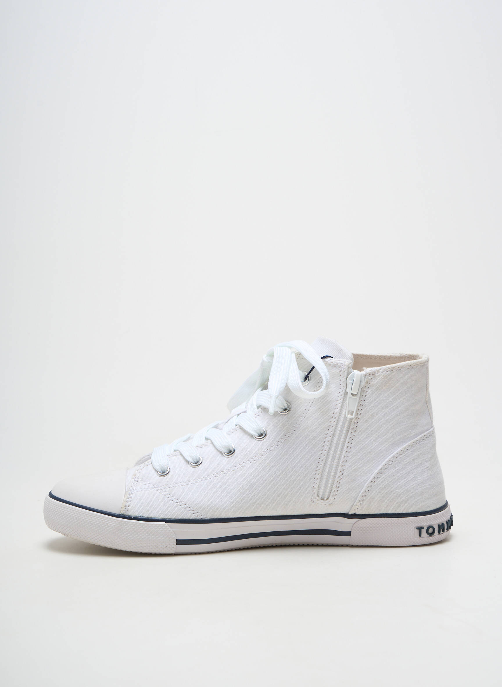 Baskets fermeture zip et lacets talon plat jusqu'à 3cm blanc TOMMY HILFIGER femme