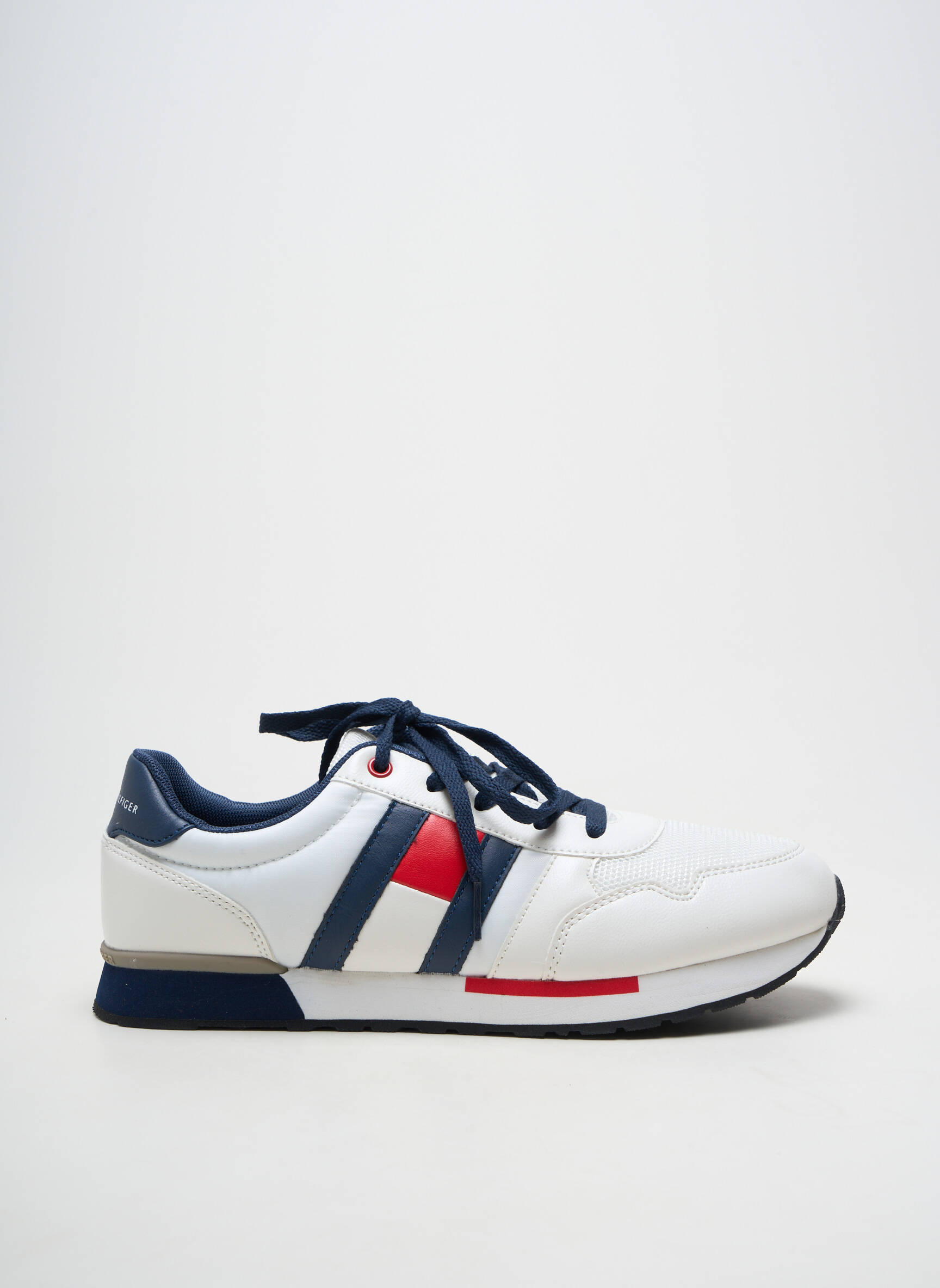 Baskets matière lisse bout rond blanc TOMMY HILFIGER homme