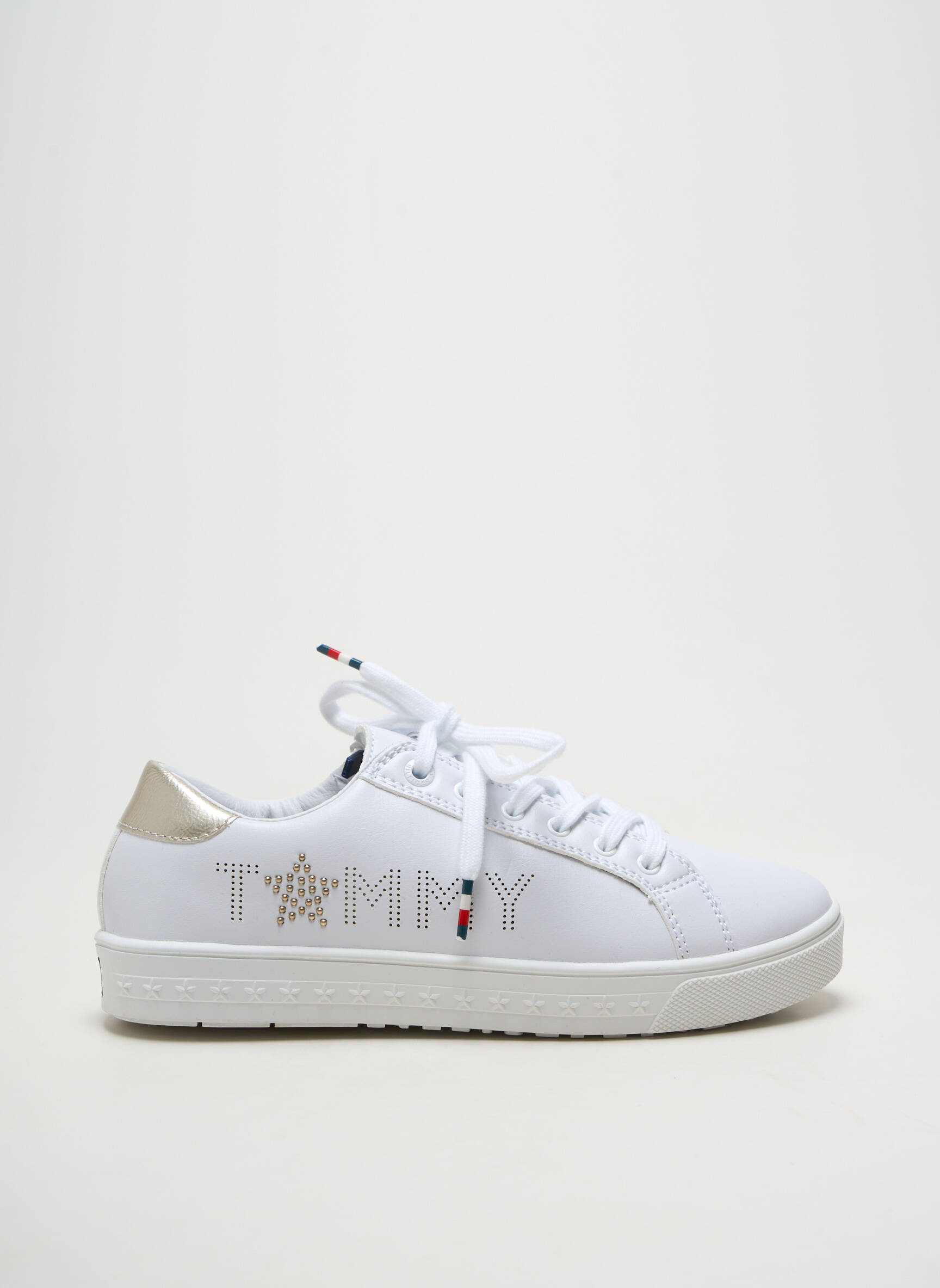 Baskets matière lisse talon plat jusqu'à 3cm blanc TOMMY HILFIGER femme
