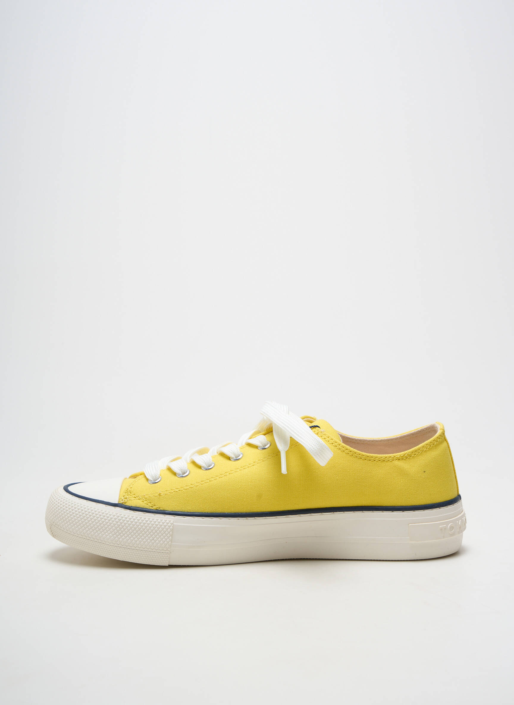 Baskets bout rond talon plat jusqu'à 3cm jaune TOMMY HILFIGER femme