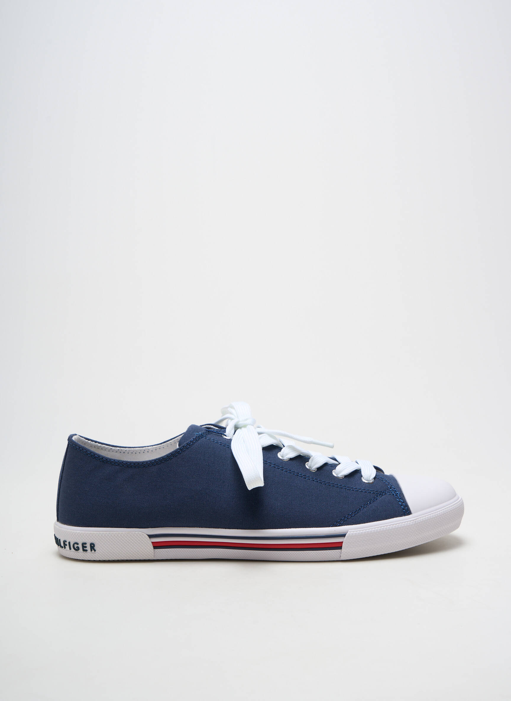 Baskets bout rond talon plat jusqu'à 3cm bleu TOMMY HILFIGER femme