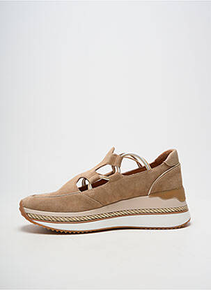 Baskets fermeture elastique talon plat jusqu'à 3cm beige MAM'ZELLE femme