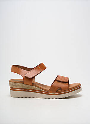 Sandales/nu pieds matière lisse talon de 4 à 6cm marron EVA FRUTOS femme