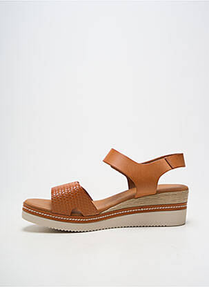 Sandales/nu pieds matière lisse talon de 4 à 6cm marron EVA FRUTOS femme