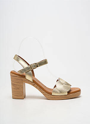 Sandales/nu pieds matière lisse talon de 7 à 9cm or EVA FRUTOS femme