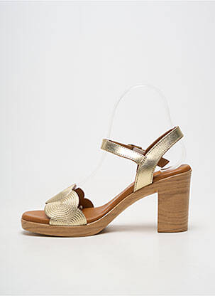 Sandales/nu pieds matière lisse talon de 7 à 9cm or EVA FRUTOS femme