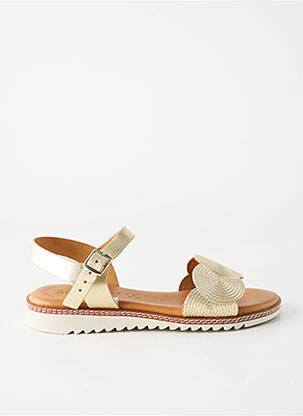 Sandales/nu pieds matière lisse talon plat jusqu'à 3cm or EVA FRUTOS femme
