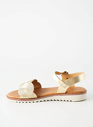 Sandales/nu pieds matière lisse talon plat jusqu'à 3cm or EVA FRUTOS femme