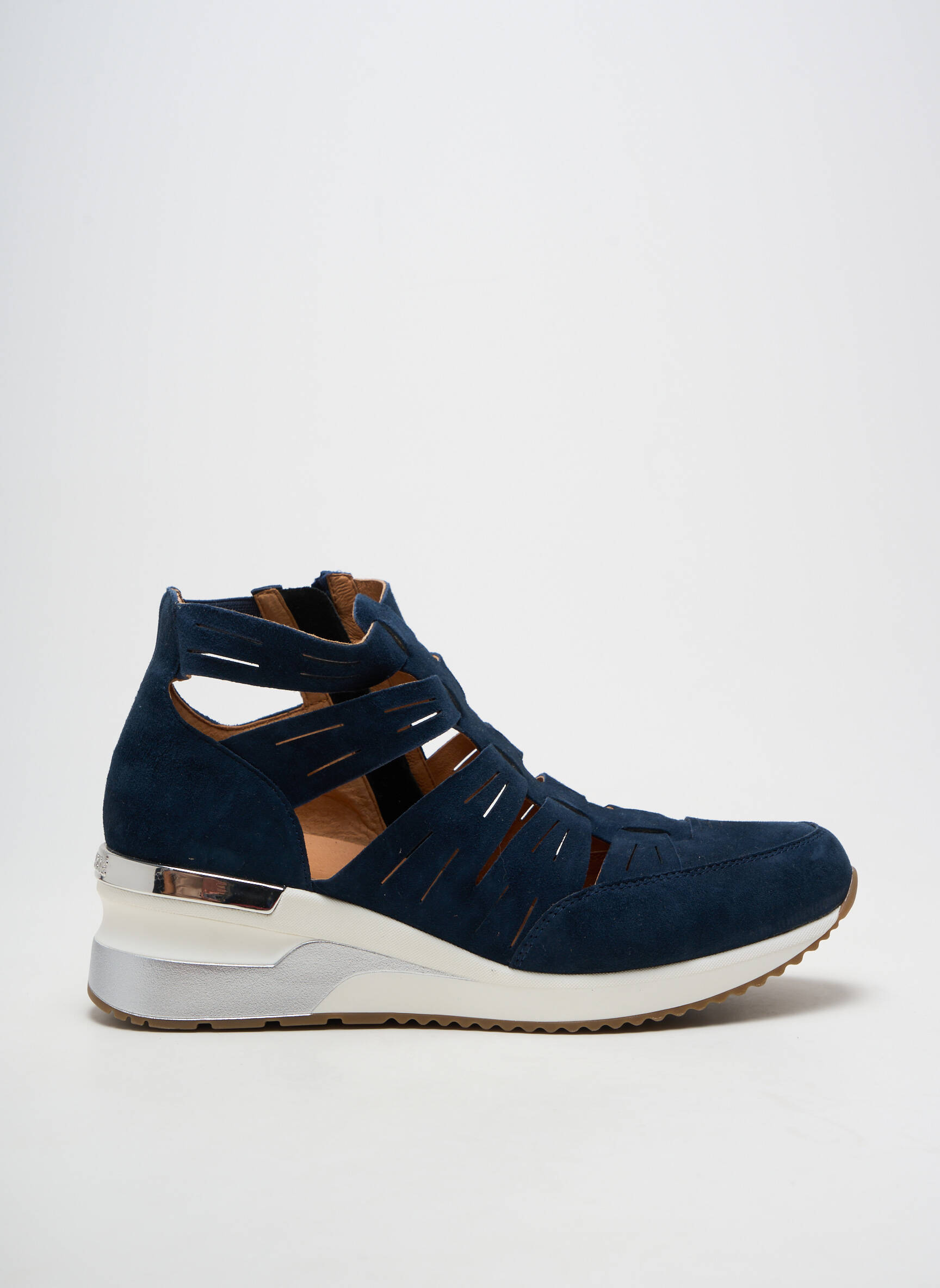 Baskets bout rond talon de 4 à 6cm bleu MAM'ZELLE femme
