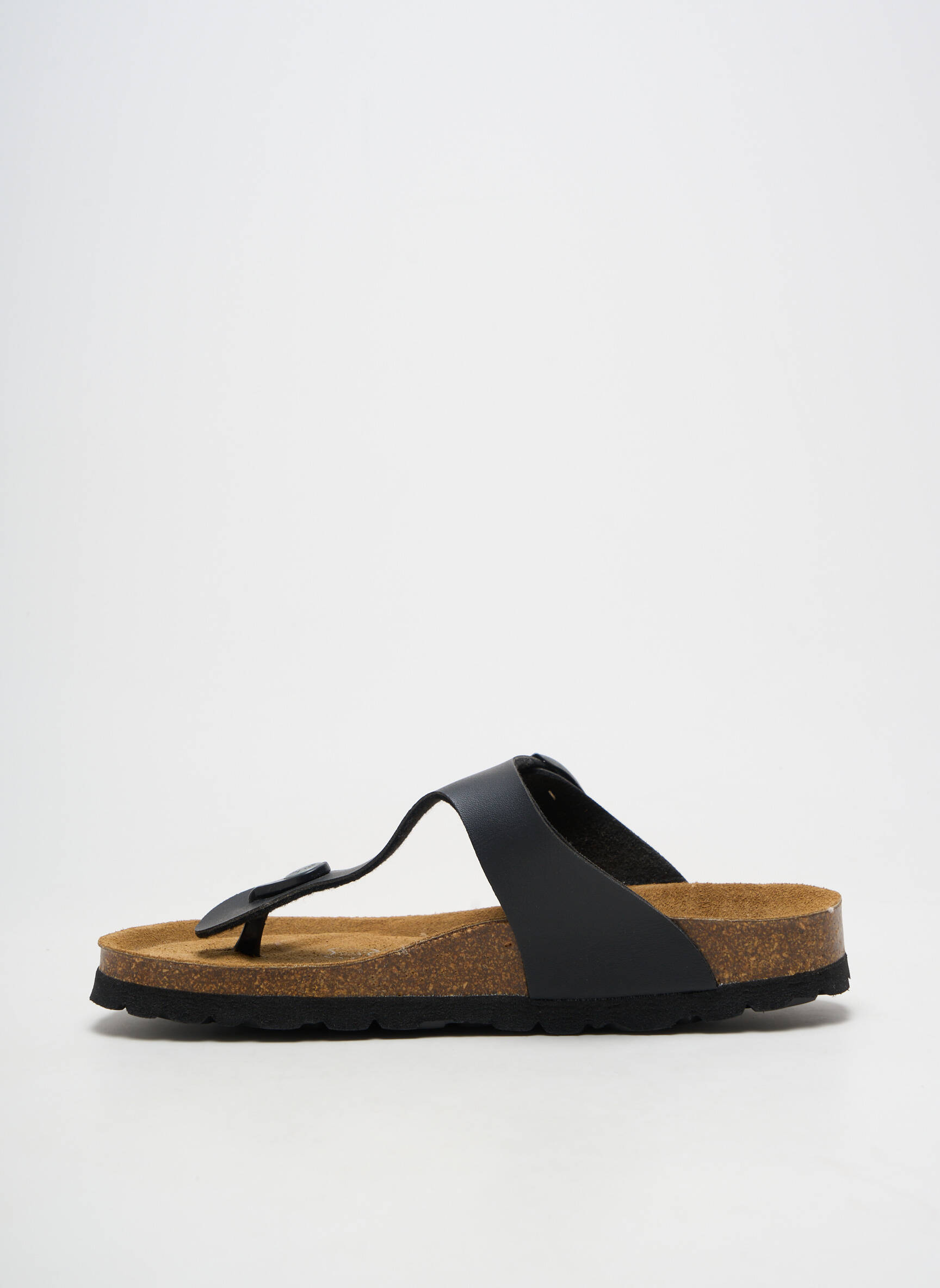 Tongs matière lisse talon plat jusqu'à 3cm noir FUTTI femme