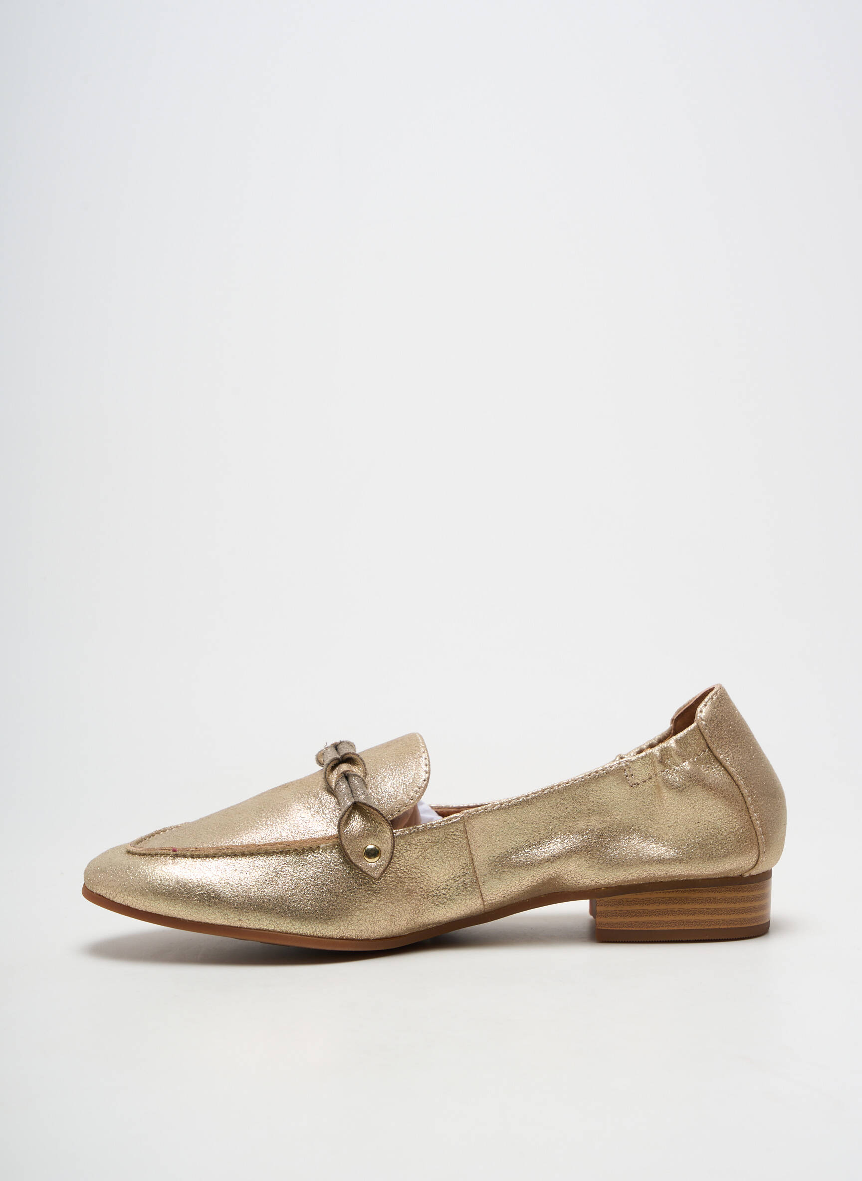 Mocassins bout rond talon plat jusqu'à 3cm or MAM'ZELLE femme