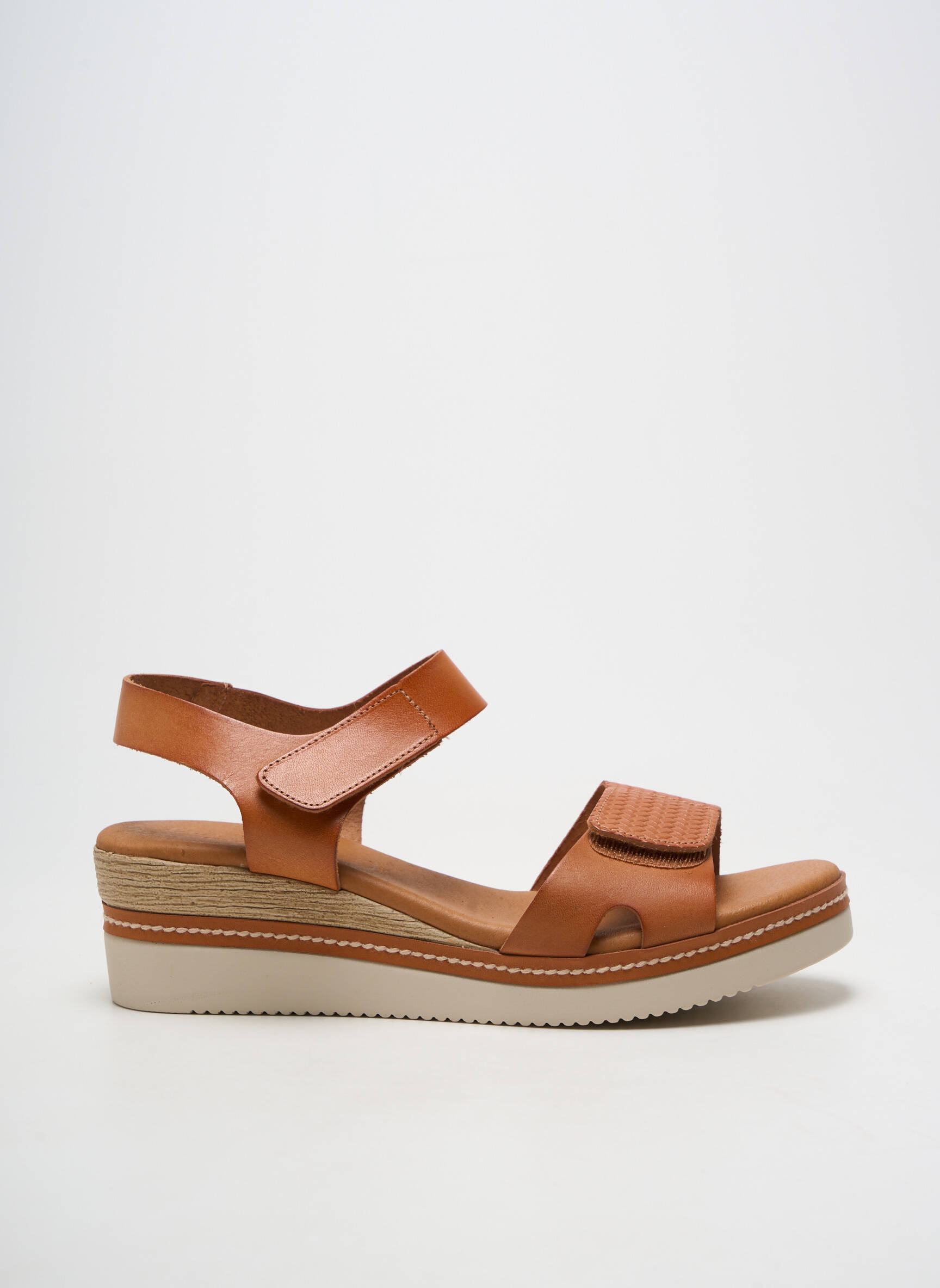 Sandales/nu pieds matière lisse talon de 4 à 6cm marron EVA FRUTOS femme
