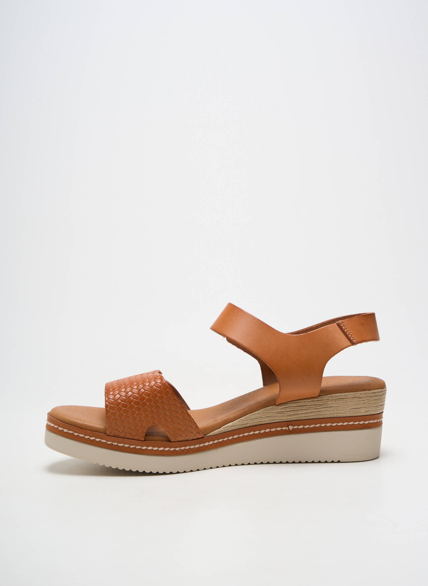 Sandales/nu pieds matière lisse talon de 4 à 6cm marron EVA FRUTOS femme