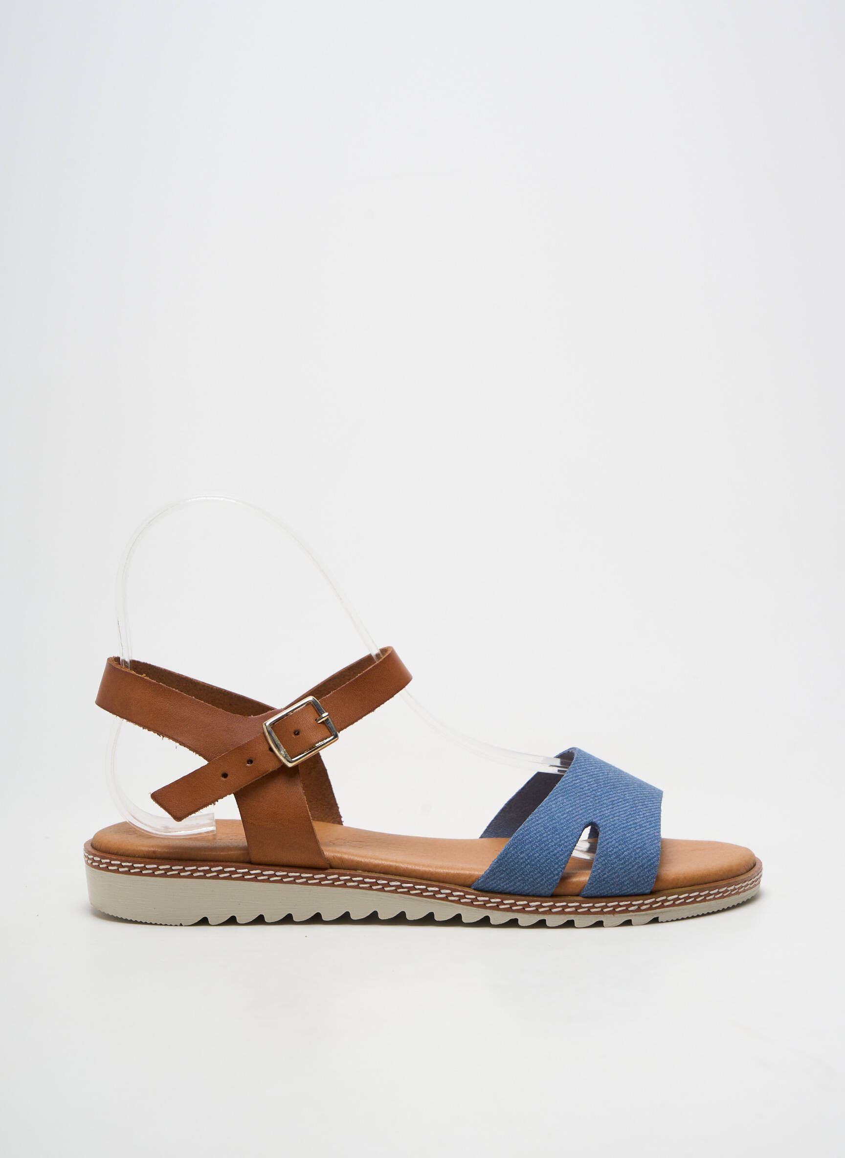 Sandales/nu pieds matière lisse talon plat jusqu'à 3cm marron EVA FRUTOS femme