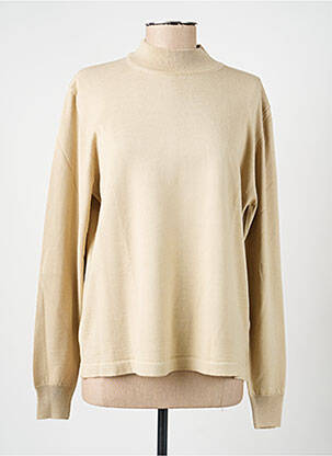 Pull coupe cintrée manches longues beige ELLEMME femme